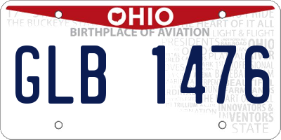 OH license plate GLB1476