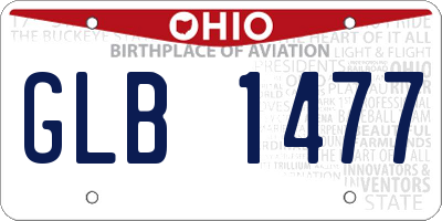 OH license plate GLB1477