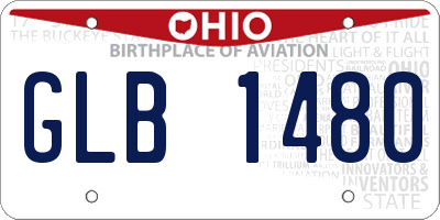 OH license plate GLB1480