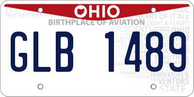 OH license plate GLB1489