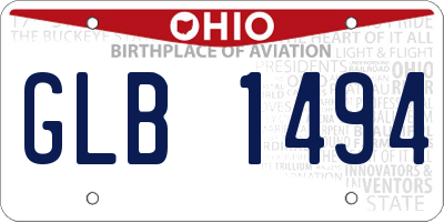 OH license plate GLB1494