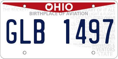 OH license plate GLB1497