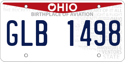 OH license plate GLB1498