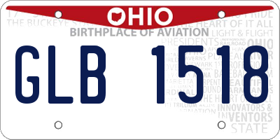 OH license plate GLB1518