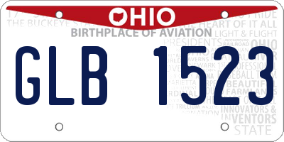 OH license plate GLB1523