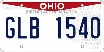 OH license plate GLB1540