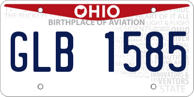 OH license plate GLB1585