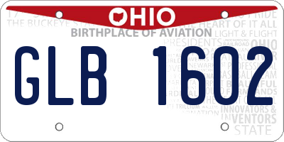 OH license plate GLB1602