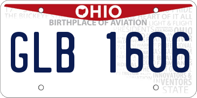 OH license plate GLB1606
