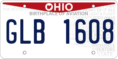 OH license plate GLB1608