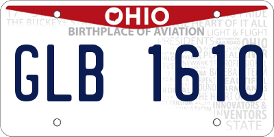 OH license plate GLB1610