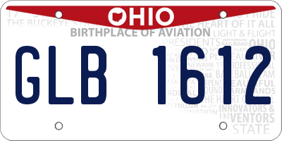 OH license plate GLB1612
