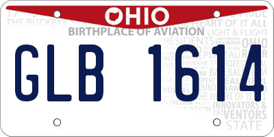 OH license plate GLB1614