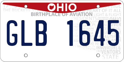 OH license plate GLB1645