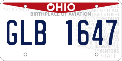 OH license plate GLB1647