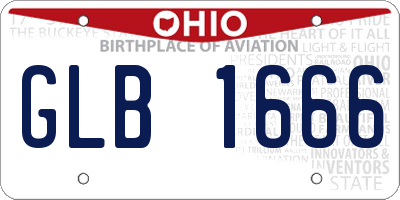 OH license plate GLB1666