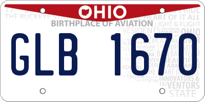 OH license plate GLB1670