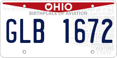 OH license plate GLB1672