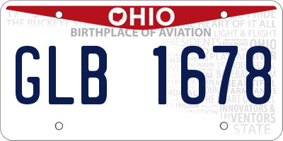 OH license plate GLB1678