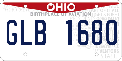 OH license plate GLB1680