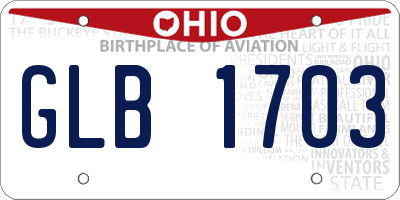 OH license plate GLB1703