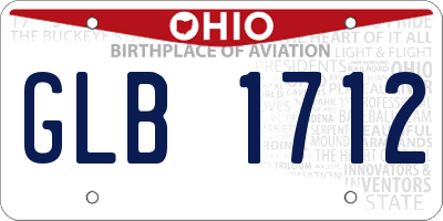 OH license plate GLB1712