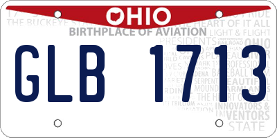 OH license plate GLB1713