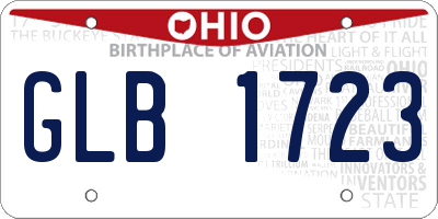 OH license plate GLB1723