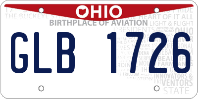 OH license plate GLB1726