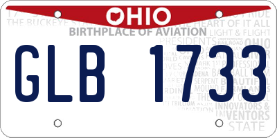 OH license plate GLB1733