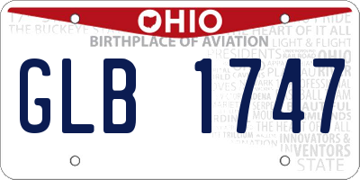 OH license plate GLB1747