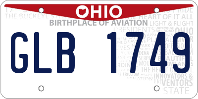 OH license plate GLB1749