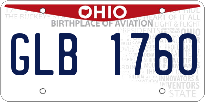 OH license plate GLB1760