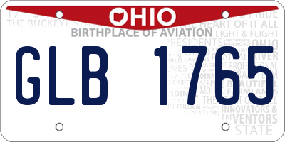 OH license plate GLB1765