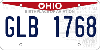 OH license plate GLB1768