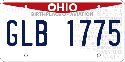 OH license plate GLB1775