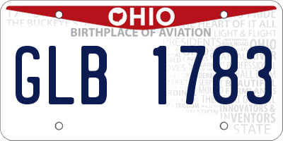 OH license plate GLB1783