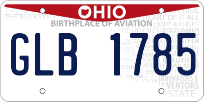 OH license plate GLB1785