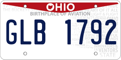 OH license plate GLB1792