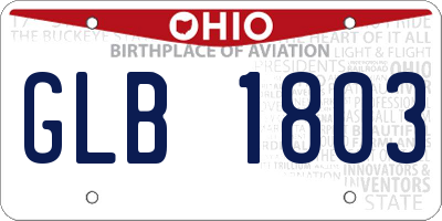 OH license plate GLB1803