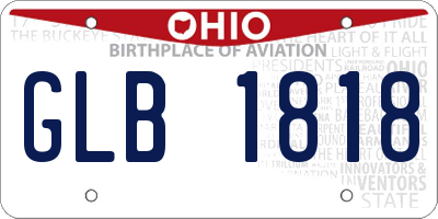 OH license plate GLB1818