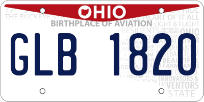 OH license plate GLB1820