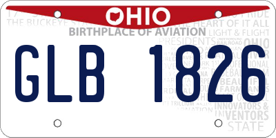 OH license plate GLB1826