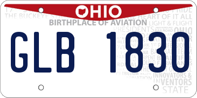 OH license plate GLB1830