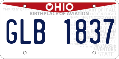 OH license plate GLB1837