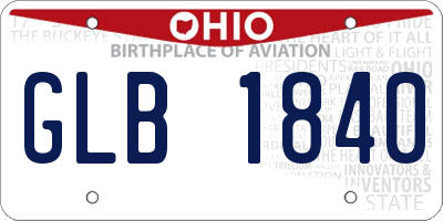 OH license plate GLB1840