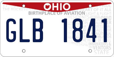 OH license plate GLB1841