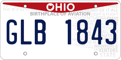 OH license plate GLB1843