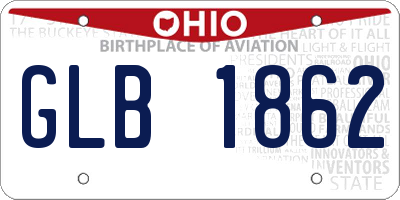OH license plate GLB1862