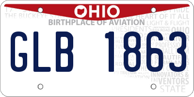 OH license plate GLB1863
